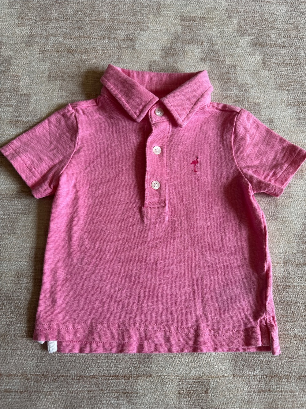Janie and Jack Pink Polo with Flamingo Embroidery size 6-12M